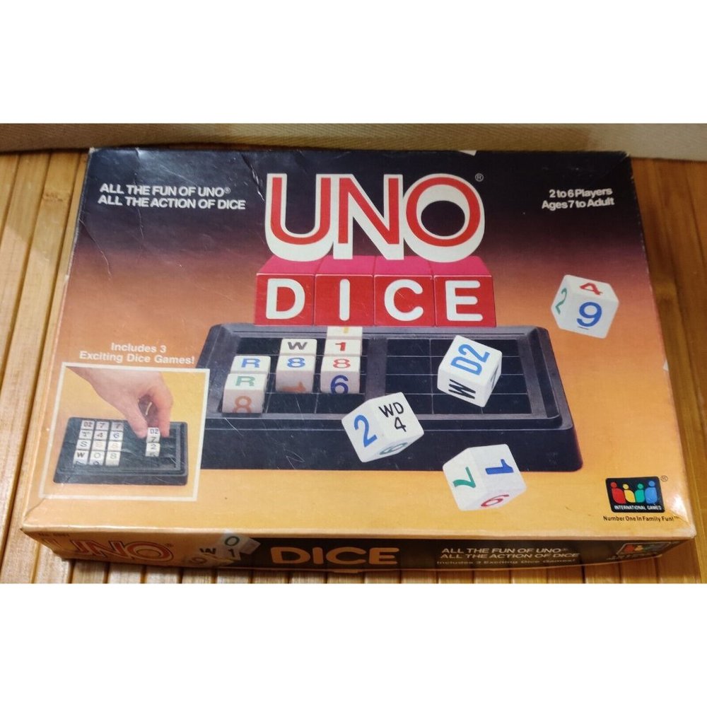 UNO DICE Vintage 1987 Game 2-6 Players  100% Complete Used Condition